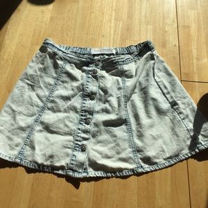 Bleached Denim Skater Skirt